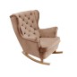 Fotel USZAK bujany tapicerowany z podłokietnikami, kolor Cappucino tkanina MAGIC VELVET