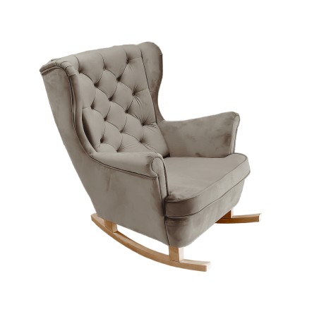 Fotel USZAK bujany tapicerowany z podłokietnikami, kolor Szary tkanina MAGIC VELVET