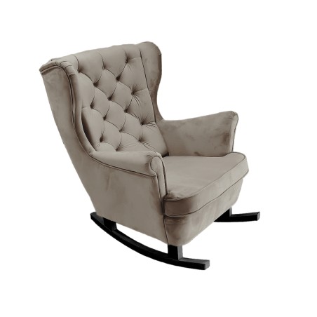 Fotel USZAK bujany tapicerowany z podłokietnikami, kolor Szary tkanina MAGIC VELVET