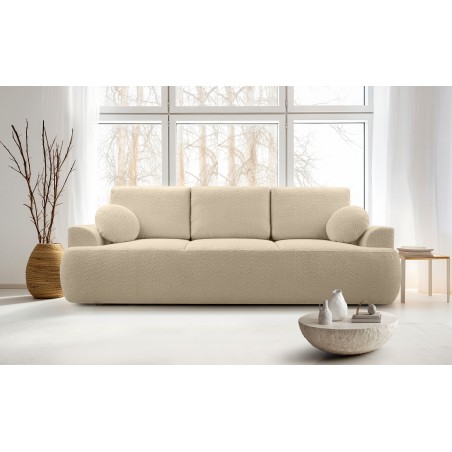 Sofa VELO z funkcja spania i pojemnikiem BEŻOWY CORAL 50