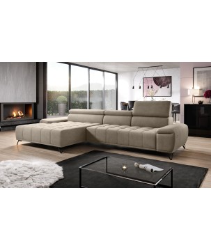 Narożnik PALLADIO MINI z elektryczną regulacją siedziska Lewostronny w tkaninie RIVIERA 16 WERSAL