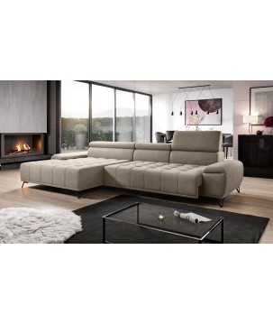 Narożnik PALLADIO MINI z elektryczną regulacją siedziska Lewostronny w tkaninie RIVIERA 16 WERSAL