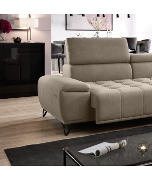 Narożnik PALLADIO MINI z elektryczną regulacją siedziska Lewostronny w tkaninie RIVIERA 16 WERSAL