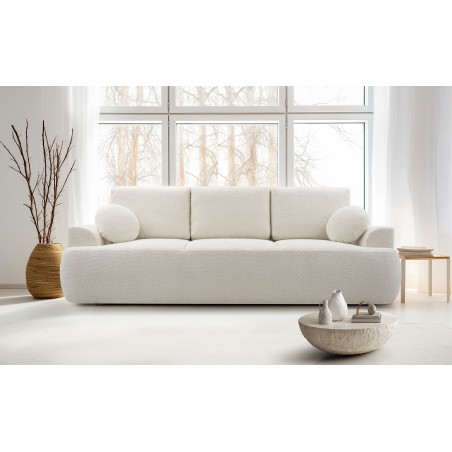 Sofa VELO z funkcja spania i pojemnikiem BIAŁY CORAL 65