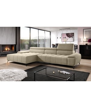 Narożnik PALLADIO MINI z elektryczną regulacją siedziska Lewostronny w tkaninie RIVIERA 21 WERSAL