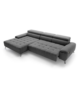 Narożnik PALLADIO MINI z elektryczną regulacją siedziska Lewostronny w tkaninie RIVIERA 21 WERSAL