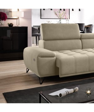 Narożnik PALLADIO MINI z elektryczną regulacją siedziska Lewostronny w tkaninie RIVIERA 21 WERSAL