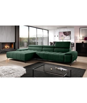 Narożnik PALLADIO MINI z elektryczną regulacją siedziska Lewostronny w tkaninie RIVIERA 38 WERSAL