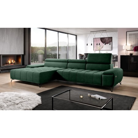 Narożnik PALLADIO MINI z elektryczną regulacją siedziska Lewostronny w tkaninie RIVIERA 38 WERSAL