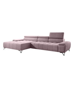 Narożnik PALLADIO MINI z elektryczną regulacją siedziska Lewostronny w tkaninie RIVIERA 62 WERSAL