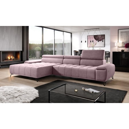 Narożnik PALLADIO MINI z elektryczną regulacją siedziska Lewostronny w tkaninie RIVIERA 62 WERSAL