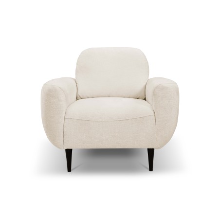 Fotel BOHO na drewnianych nogach z oparciem i podłokietnikami w tkaninie Perfect Harmony 07