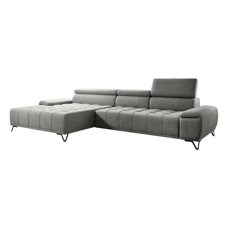 Narożnik PALLADIO MINI z elektryczną regulacją siedziska Lewostronny w tkaninie RIVIERA 91 WERSAL