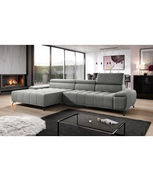 Narożnik PALLADIO MINI z elektryczną regulacją siedziska Lewostronny w tkaninie RIVIERA 91 WERSAL