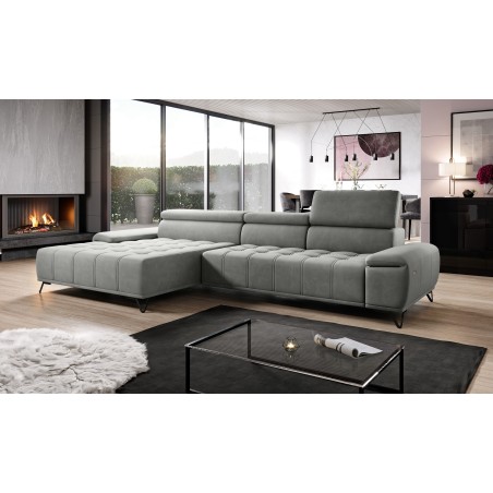 Narożnik PALLADIO MINI z elektryczną regulacją siedziska Lewostronny w tkaninie RIVIERA 91 WERSAL