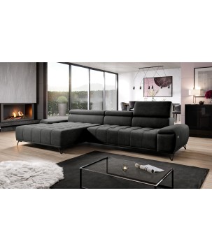 Narożnik PALLADIO MINI z elektryczną regulacją siedziska Lewostronny w tkaninie RIVIERA 97 WERSAL