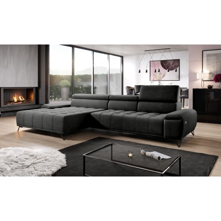 Narożnik PALLADIO MINI z elektryczną regulacją siedziska Lewostronny w tkaninie RIVIERA 97 WERSAL