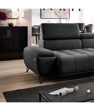 Narożnik PALLADIO MINI z elektryczną regulacją siedziska Lewostronny w tkaninie RIVIERA 97 WERSAL