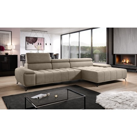 Narożnik PALLADIO MINI z elektryczną regulacją siedziska Prawostronny w tkaninie RIVIERA 16 WERSAL