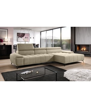 Narożnik PALLADIO MINI z elektryczną regulacją siedziska Prawostronny w tkaninie RIVIERA 21 WERSAL