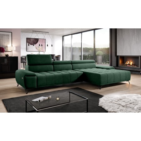 Narożnik PALLADIO MINI z elektryczną regulacją siedziska Prawostronny w tkaninie RIVIERA 38 WERSAL