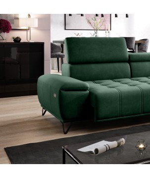 Narożnik PALLADIO MINI z elektryczną regulacją siedziska Prawostronny w tkaninie RIVIERA 38 WERSAL