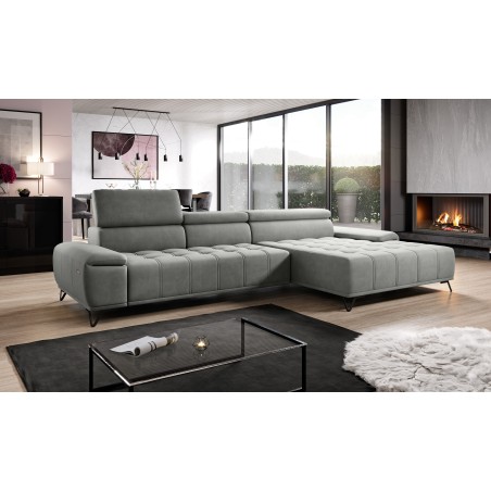 Narożnik PALLADIO MINI z elektryczną regulacją siedziska Prawostronny w tkaninie RIVIERA 91 WERSAL