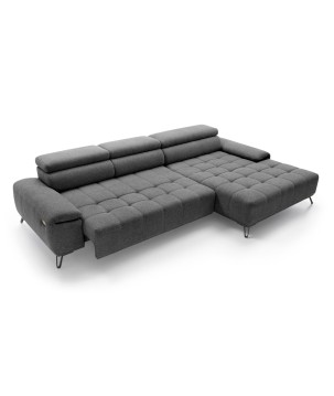 Narożnik PALLADIO MINI z elektryczną regulacją siedziska Prawostronny w tkaninie RIVIERA 91 WERSAL