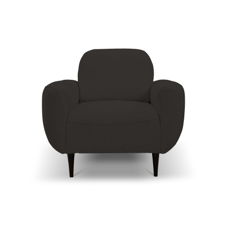 Fotel BOHO na drewnianych nogach z oparciem i podłokietnikami w tkaninie Perfect Harmony 99