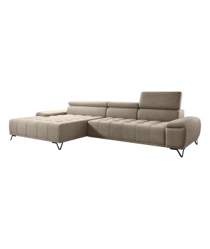 Narożnik PALLADIO MINI Lewostronny z elektryczną regulacją siedziska w tkaninie RIVIERA 16 WERSAL