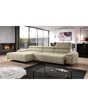 Narożnik PALLADIO MINI Lewostronny z elektryczną regulacją siedziska w tkaninie RIVIERA 21 WERSAL