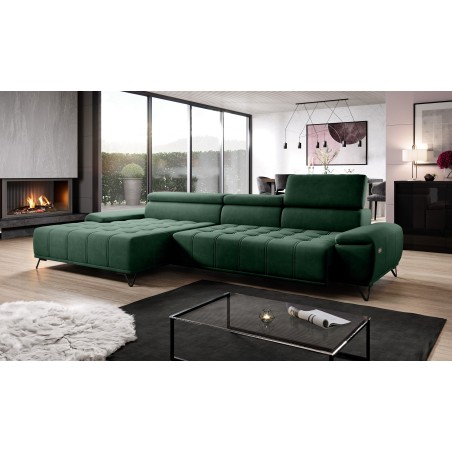 Narożnik PALLADIO MINI Lewostronny z elektryczną regulacją siedziska w tkaninie RIVIERA 38 WERSAL