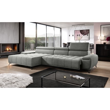 Narożnik PALLADIO MINI Lewostronny z elektryczną regulacją siedziska w tkaninie RIVIERA 91 WERSAL