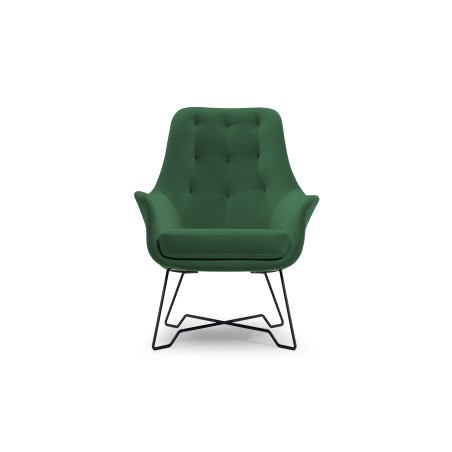 Fotel EZO na stalowych nogach z oparciem i podłokietnikami w tkaninie Monolith 37