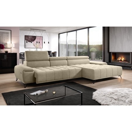 Narożnik PALLADIO MINI Prawostronny z elektryczną regulacją siedziska w tkaninie RIVIERA 21 WERSAL