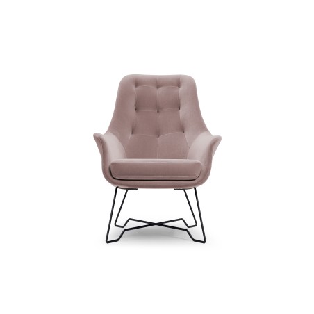 Fotel EZO na stalowych nogach z oparciem i podłokietnikami w tkaninie Monolith 62