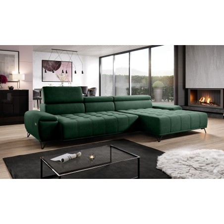 Narożnik PALLADIO MINI Prawostronny z elektryczną regulacją siedziska w tkaninie RIVIERA 38 WERSAL