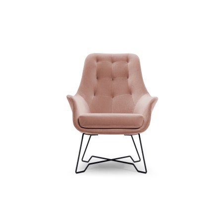 Fotel EZO na stalowych nogach z oparciem i podłokietnikami w tkaninie Monolith 63