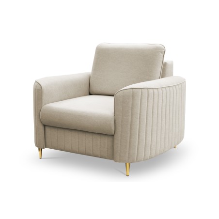 Fotel LAREN na stalowych nogach z oparciem i podłokietnikami w tkaninie CASTEL 03