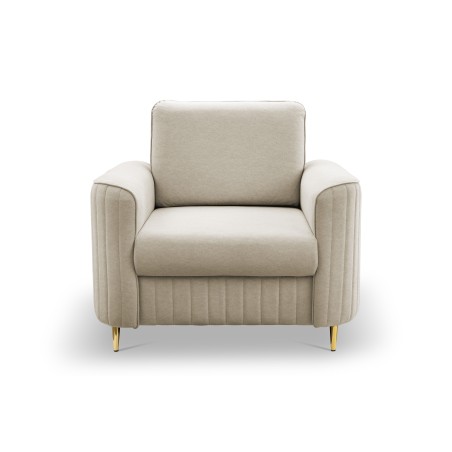 Fotel LAREN na stalowych nogach z oparciem i podłokietnikami w tkaninie CASTEL 03