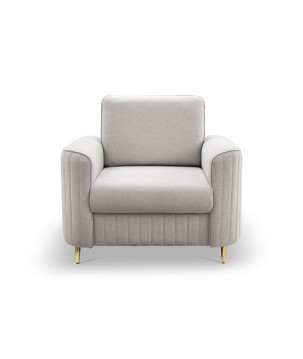 Fotel LAREN na stalowych nogach z oparciem i podłokietnikami w tkaninie CASTEL 04