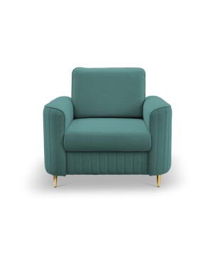 Fotel LAREN na stalowych nogach z oparciem i podłokietnikami w tkaninie CASTEL 70