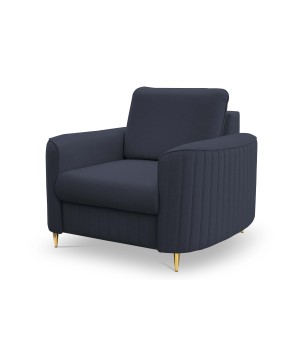 Fotel LAREN na stalowych nogach z oparciem i podłokietnikami w tkaninie CASTEL 79