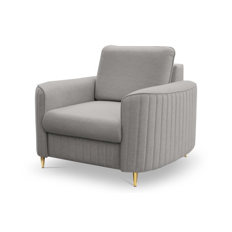 Fotel LAREN na stalowych nogach z oparciem i podłokietnikami w tkaninie CASTEL 80