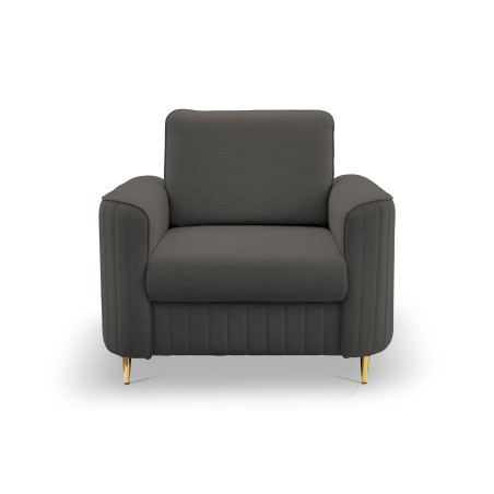 Fotel LAREN na stalowych nogach z oparciem i podłokietnikami w tkaninie CASTEL 93