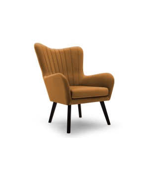 Fotel TED z wysokim oparciem i siedziskiem w tkaninie VELLUTO 08