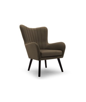 Fotel TED z wysokim oparciem i siedziskiem w tkaninie VELLUTO 31