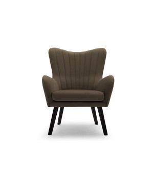 Fotel TED z wysokim oparciem i siedziskiem w tkaninie VELLUTO 31