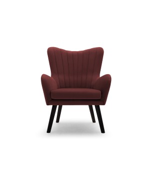 Fotel TED z wysokim oparciem i siedziskiem w tkaninie VELLUTO 32