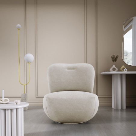 Fotel LUIS obrotowy 360° na płaskiej podstawie w tkaninie CLOUD 03